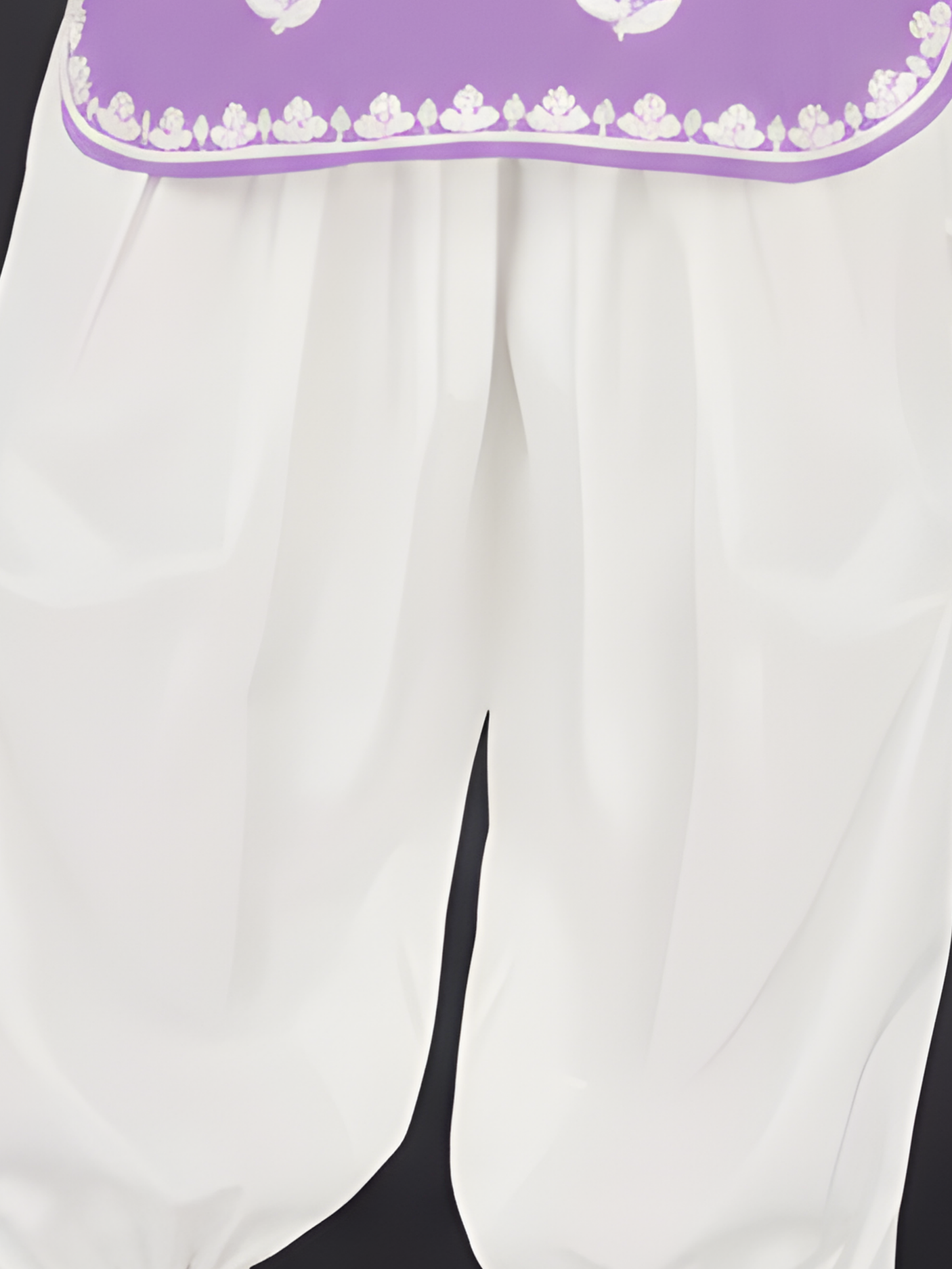 Girls Traditional 3/4th Sleeves Patiala Set - Purple