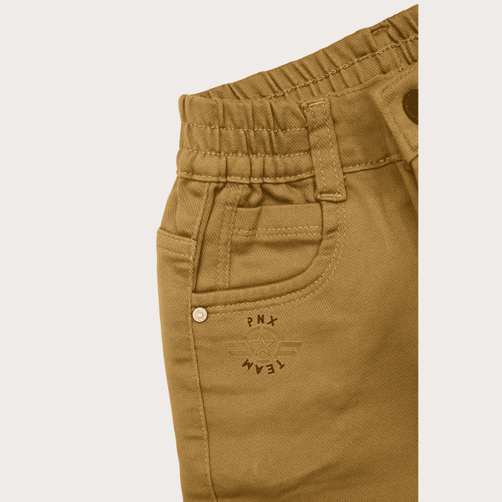 Boys Leisure Plain Elastic Waist Shorts Full Elastic - Brown