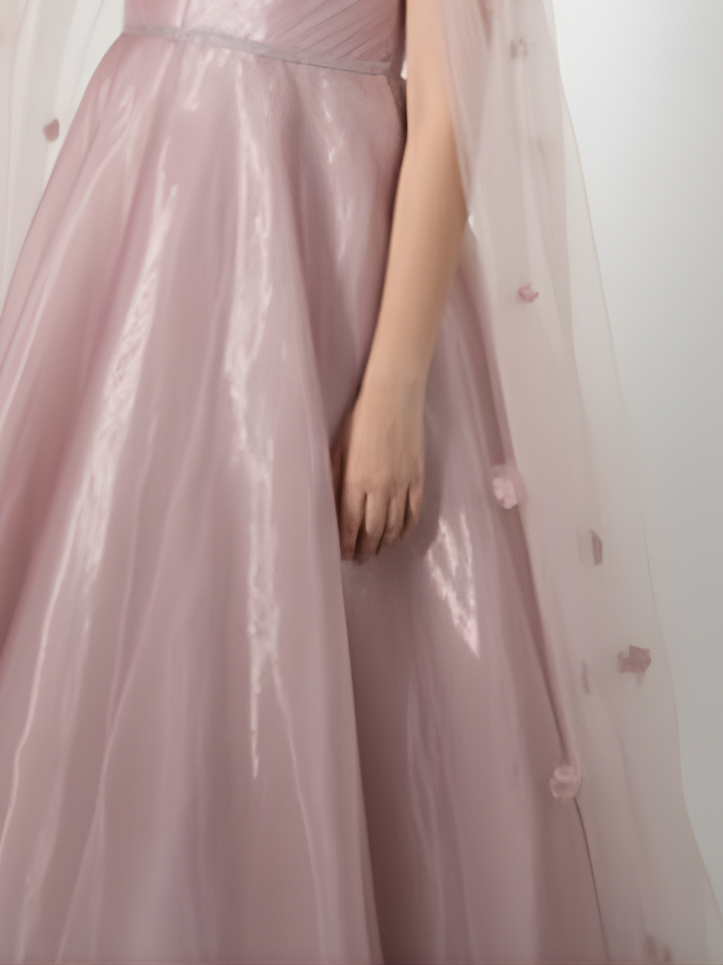 Girls Party Heavy Western Gown With Work - Peach