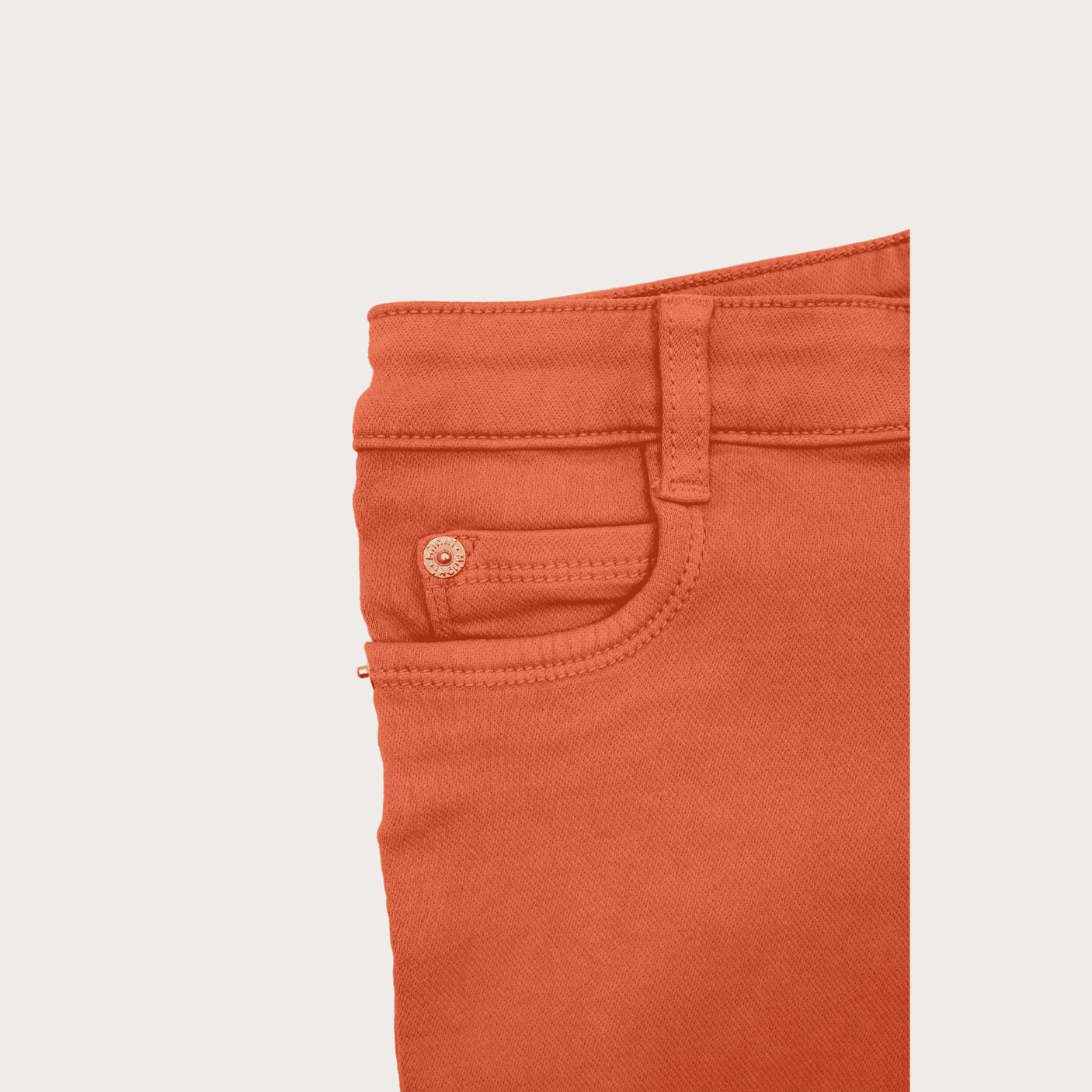 Girls Casual Plain Jeans Shorts Fixed Waist - Tomato