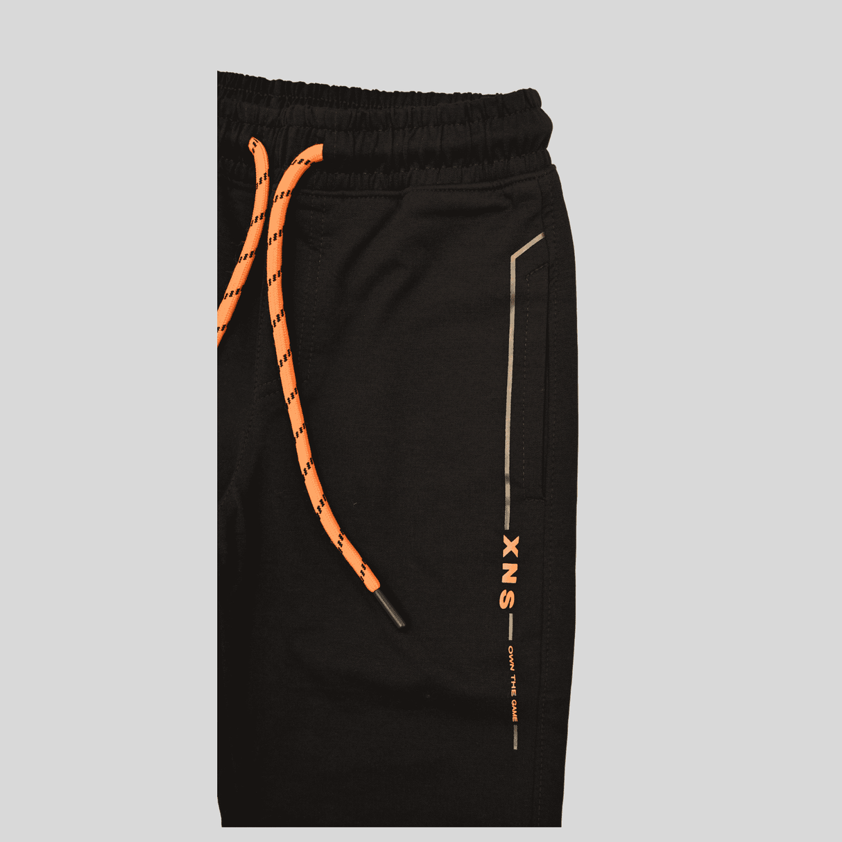 Boys Leisure Plain Elastic Waist Track Pant With Rib - Navy Blue