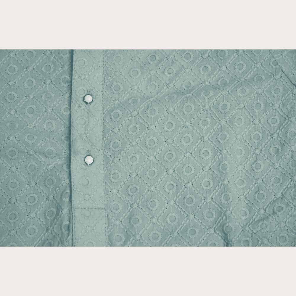 Boys Traditional With Work Dhoti Kurta Set - Blue