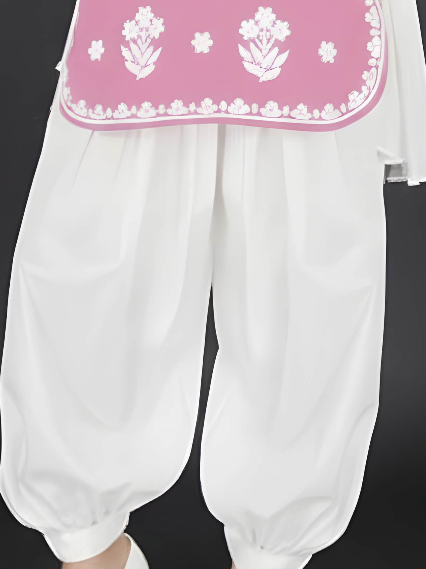 Girls Traditional 3/4th Sleeves Patiala Set - Pink