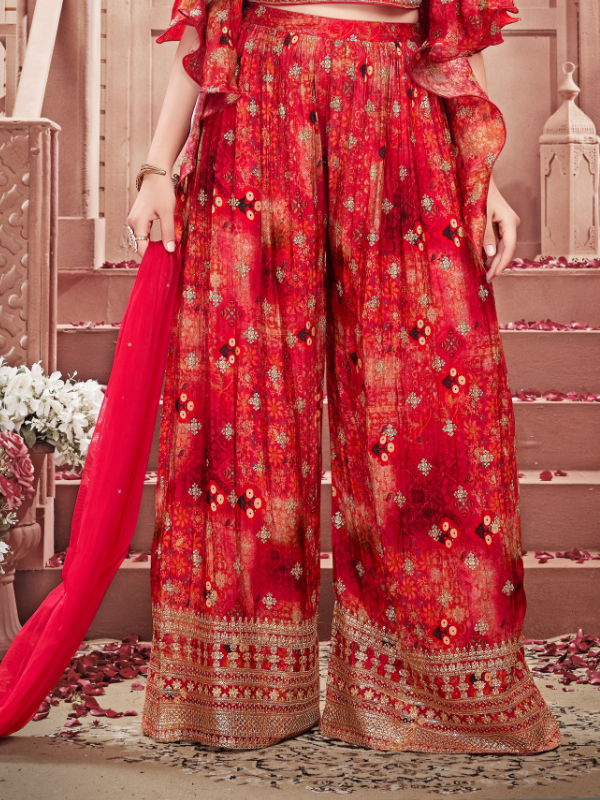 Girls Traditional 3/4th Sleeves Plazo Set - Rani