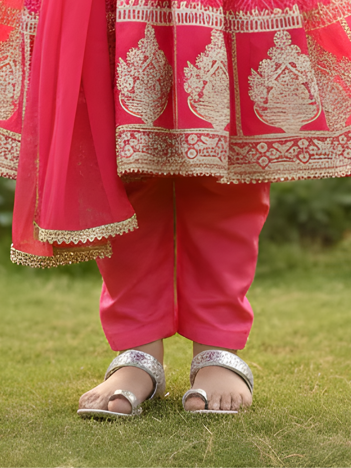 Girls' Pastel Pink Embroidered Kurti and Plazo Set