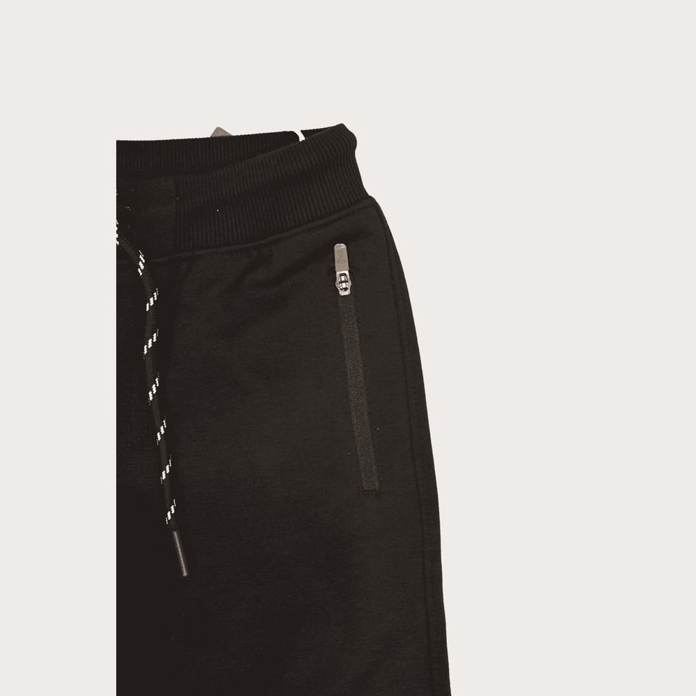 Boys Leisure Plain Elastic Waist Track Pant With Rib - Navy Blue