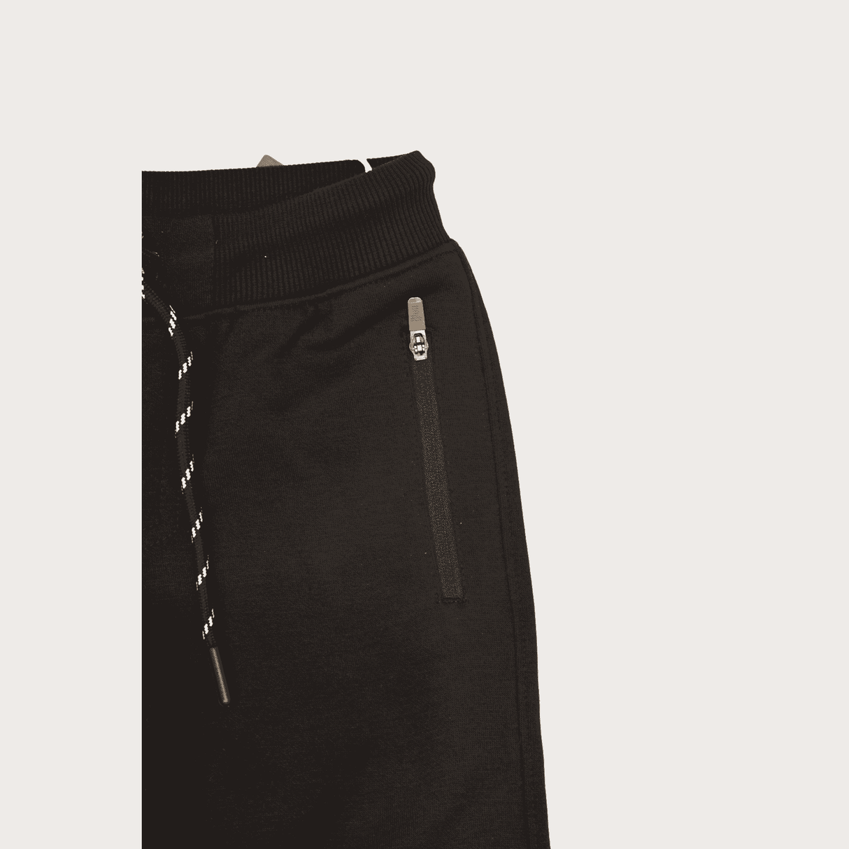 Boys Leisure Plain Elastic Waist Track Pant With Rib - Navy Blue