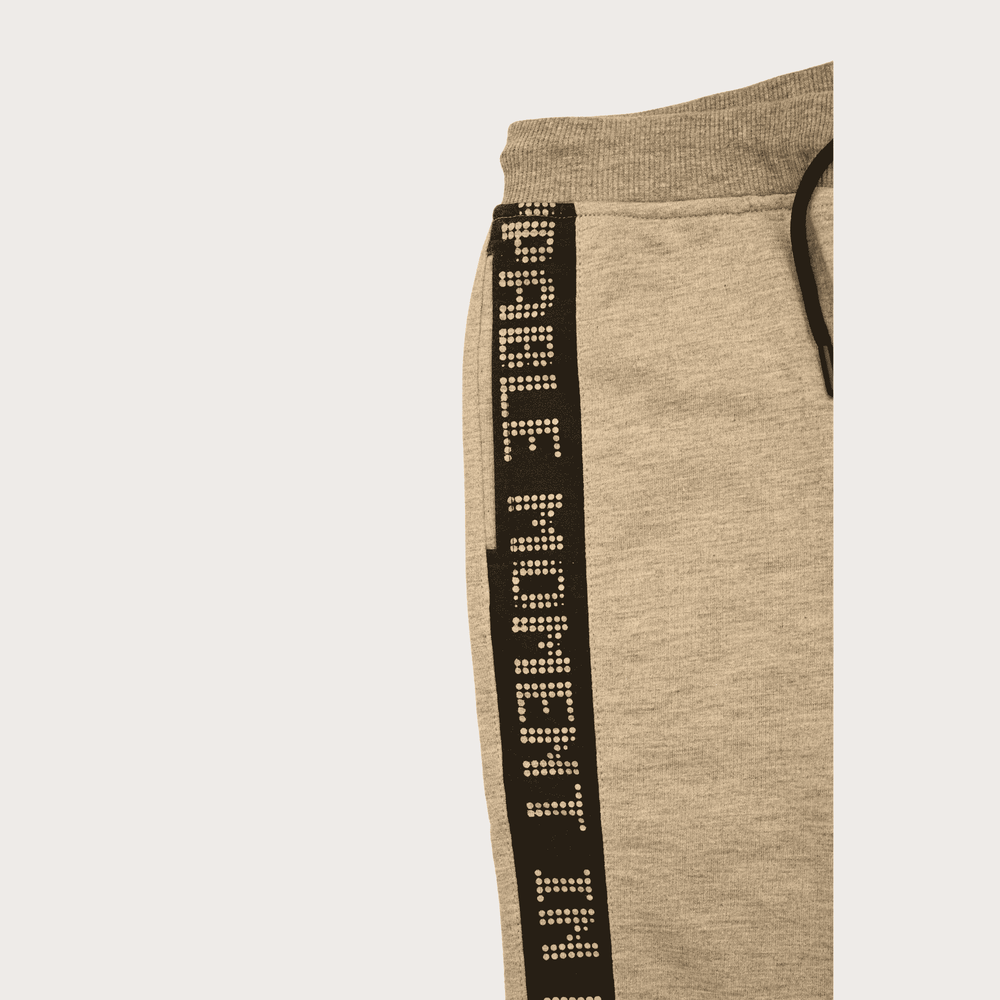 Boys Leisure Plain Elastic Waist Track Pant With Rib - L.Grey