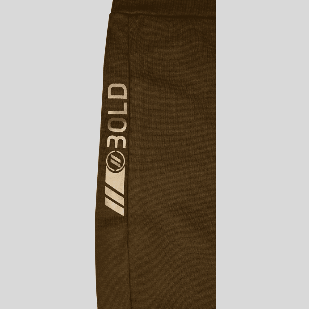 Boys Leisure Plain Elastic Waist Track Pant With Rib - Olive Green