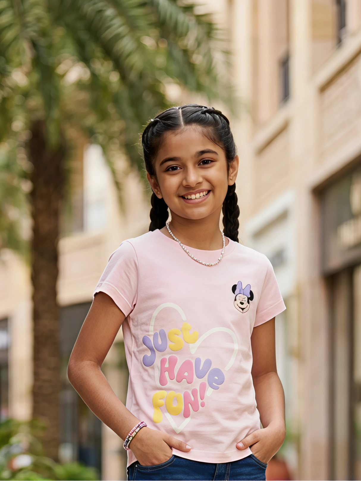 Girls' Pink Minnie Mouse Graphic Clothing Top