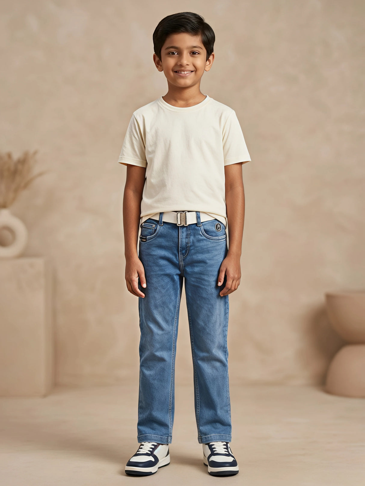 Boys Premium Blue Slim Fit Jeans with Graphic Tee Set