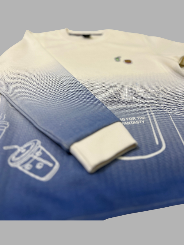 Boys' Dip-Dye Graphic Sweatshirt - White Color