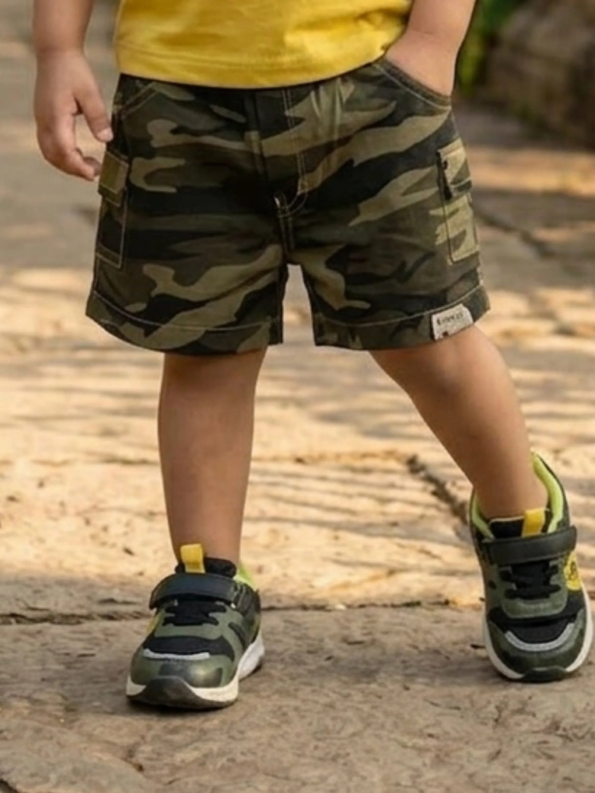 Boys Green Camo & Mustard Yellow Skate Graphic Co-ord Set