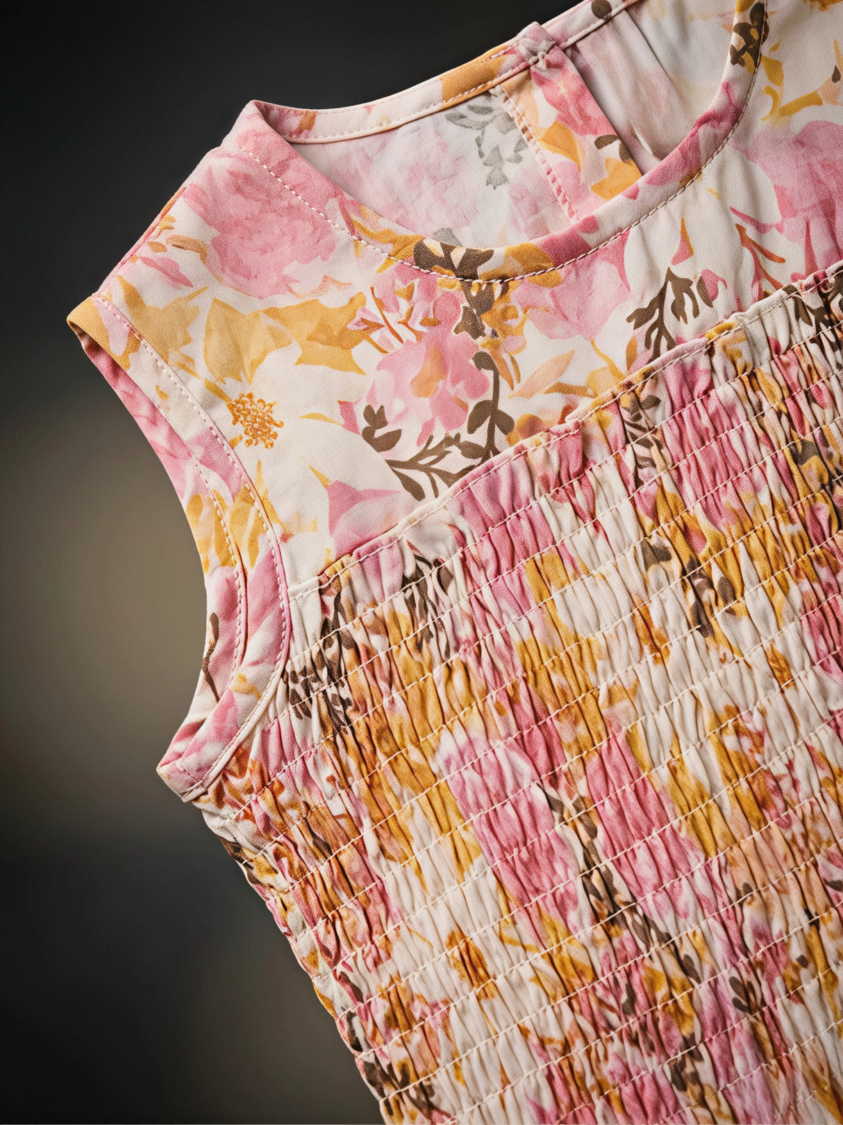 Girls Floral Print Pink Sharara Set with Peplum Top