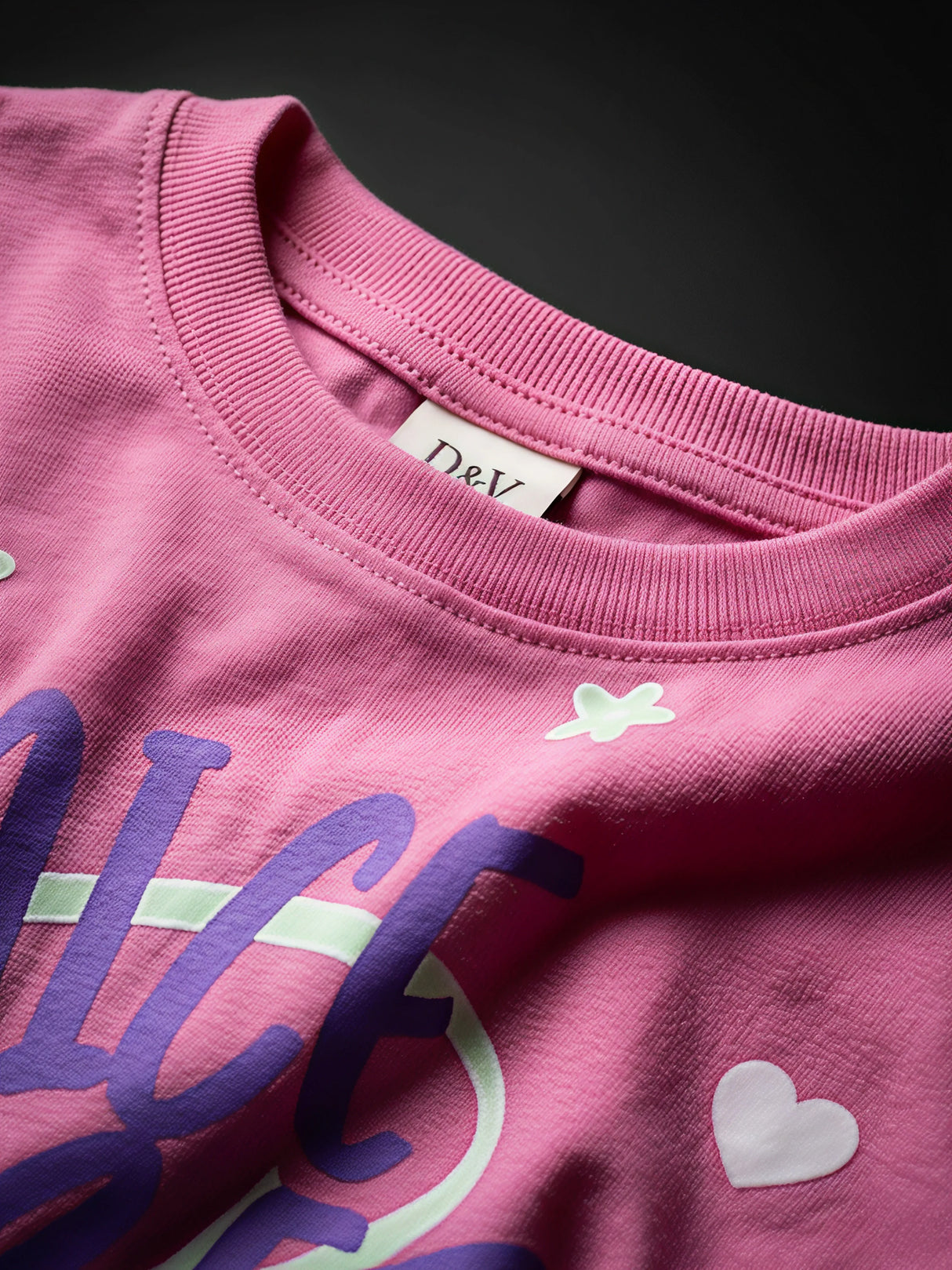 Girls Pink "Nice Vibes" Graphic Casual Top