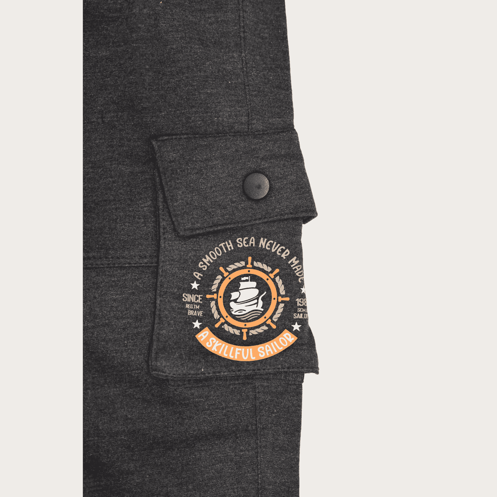 Boys Leisure Plain Elastic Waist Track Pant With Rib - Blue.