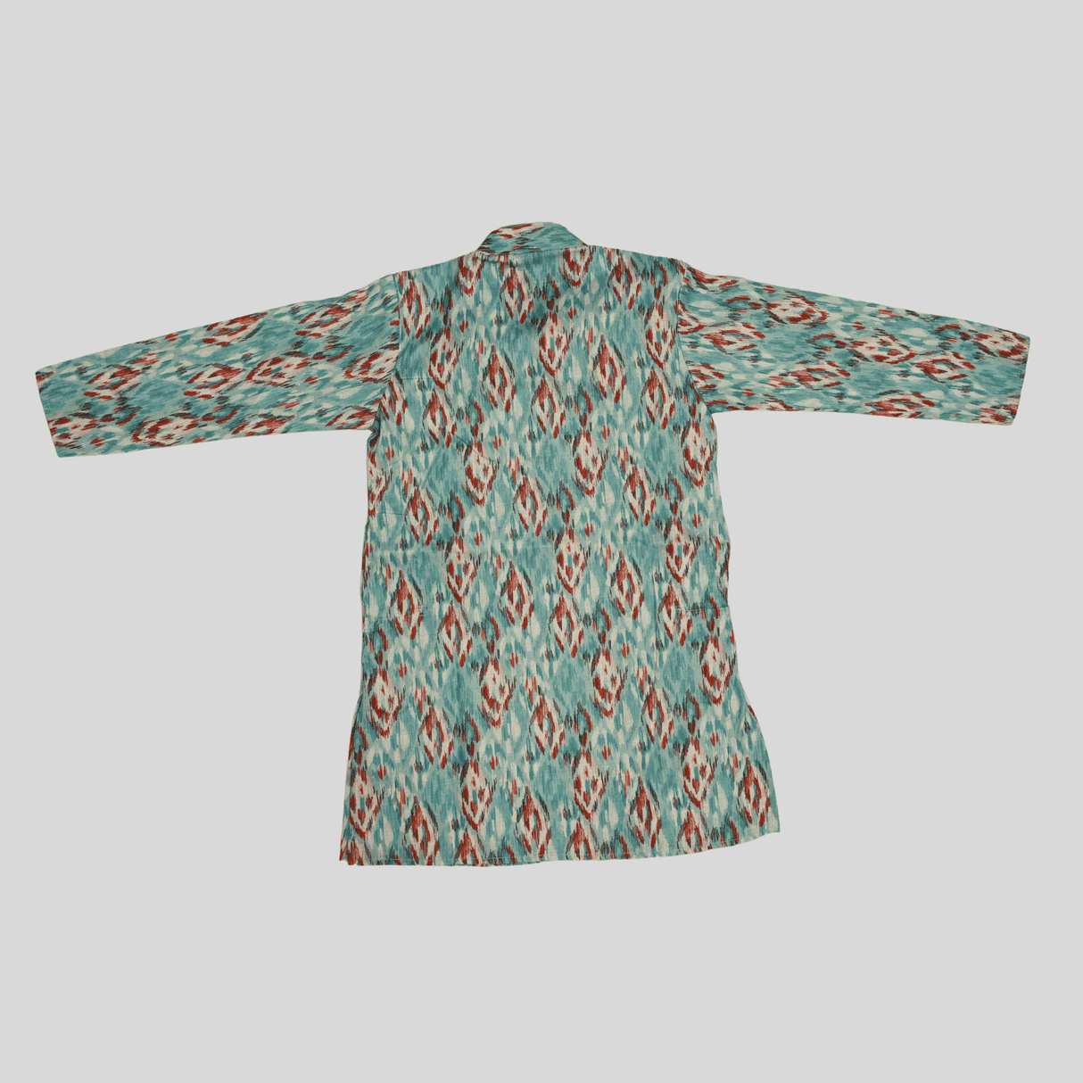 Boys Traditional Printed Chudidar Kurta Set - Blue