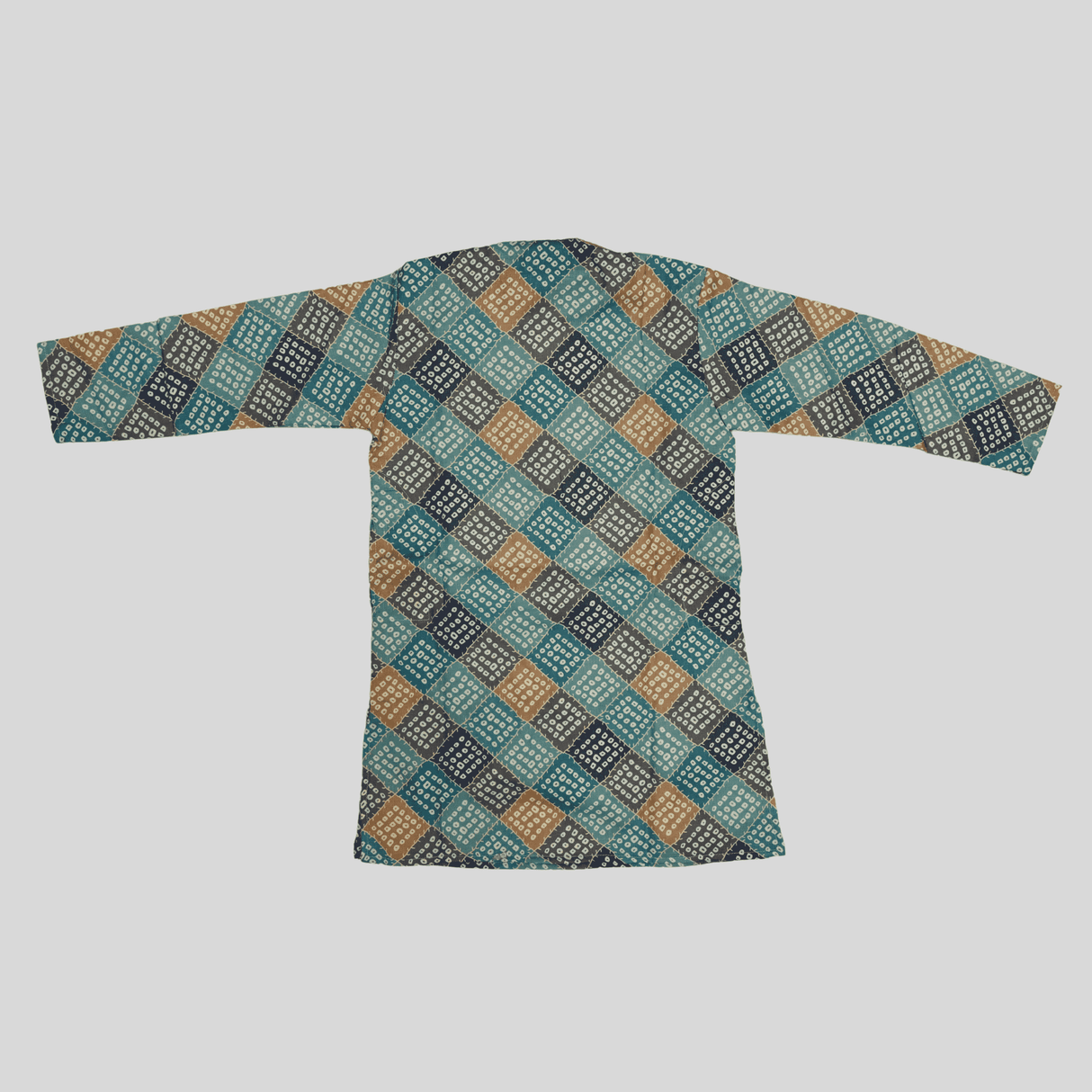 Boys Traditional Printed Chudidar Kurta Set - Blue