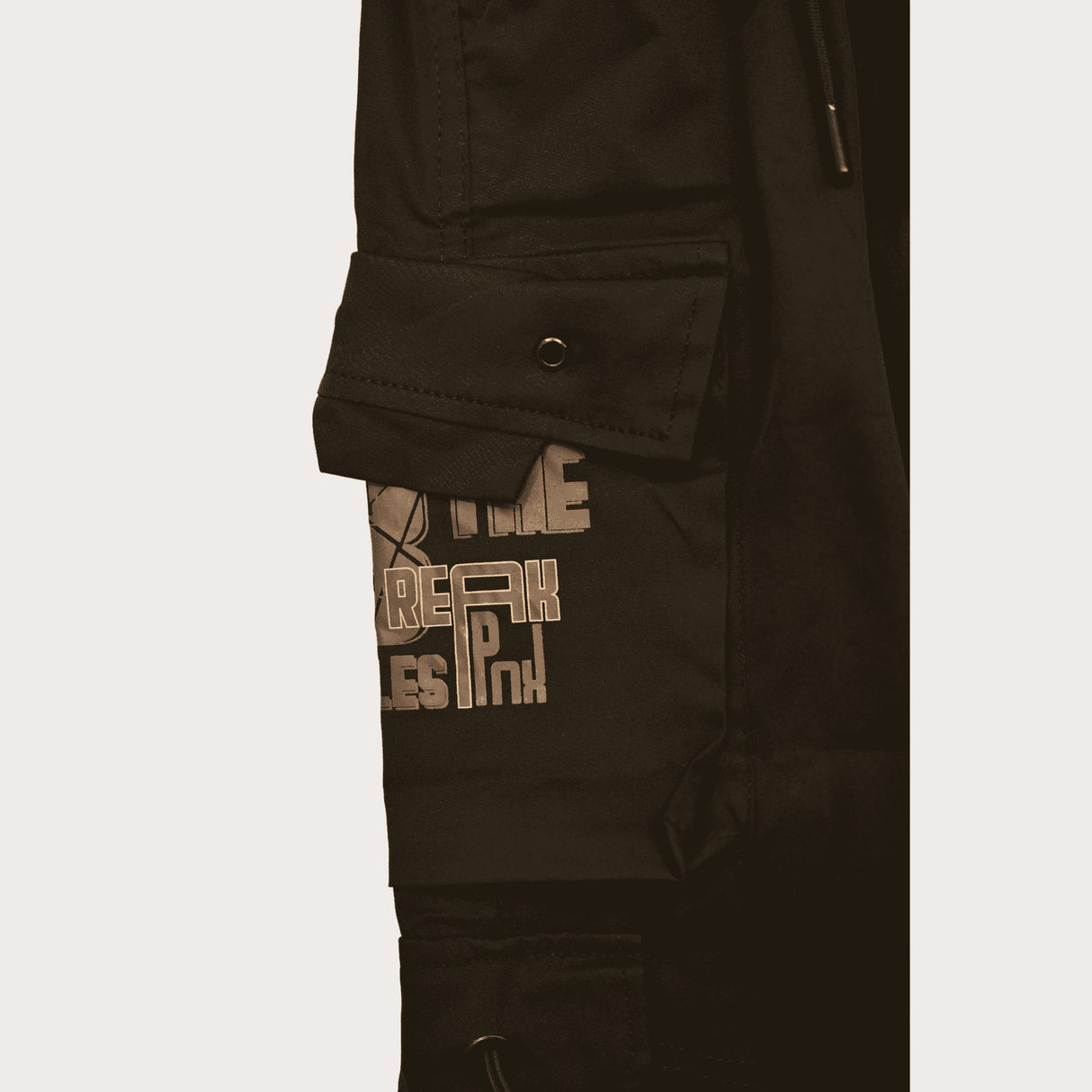 Boys Casual Printed Cotton Joggers With Rib - Black