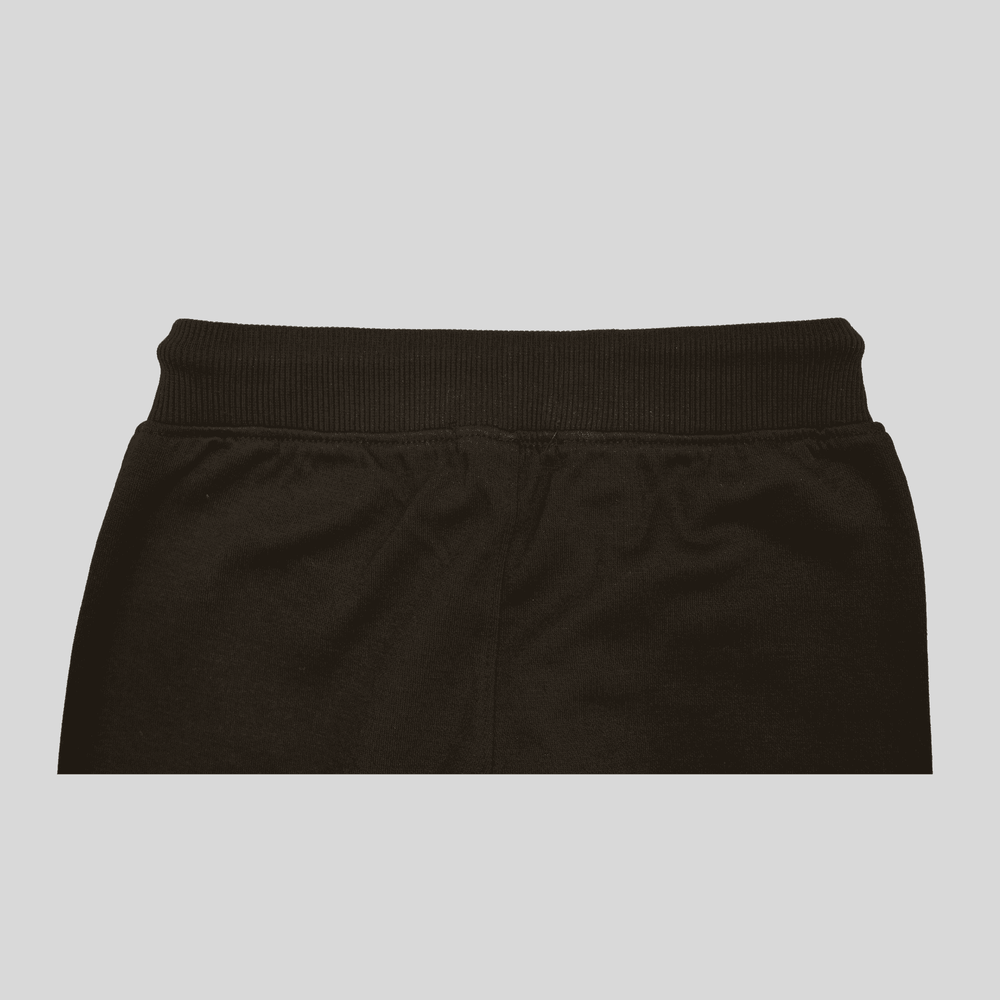 Boys Leisure Plain Elastic Waist Track Pant With Rib - Black