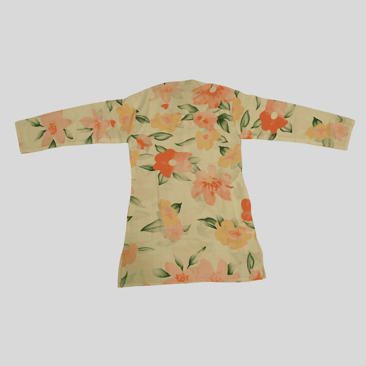 Boys Traditional Printed Chudidar Kurta Set - Cream