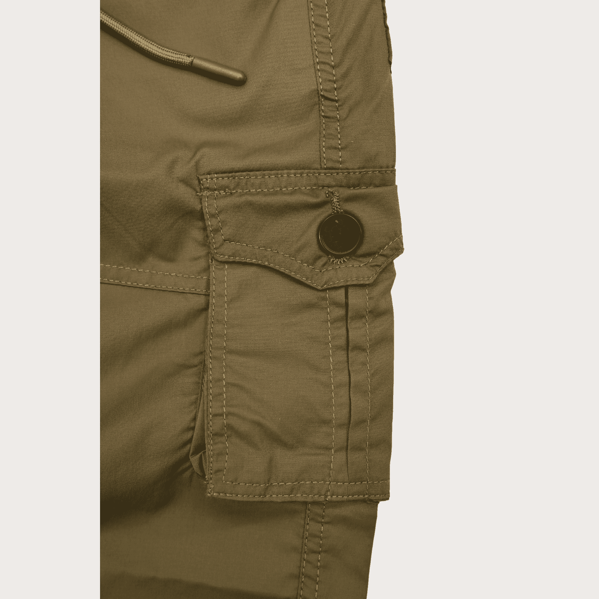 Boys Casual Plain Cotton Joggers With Rib - Green