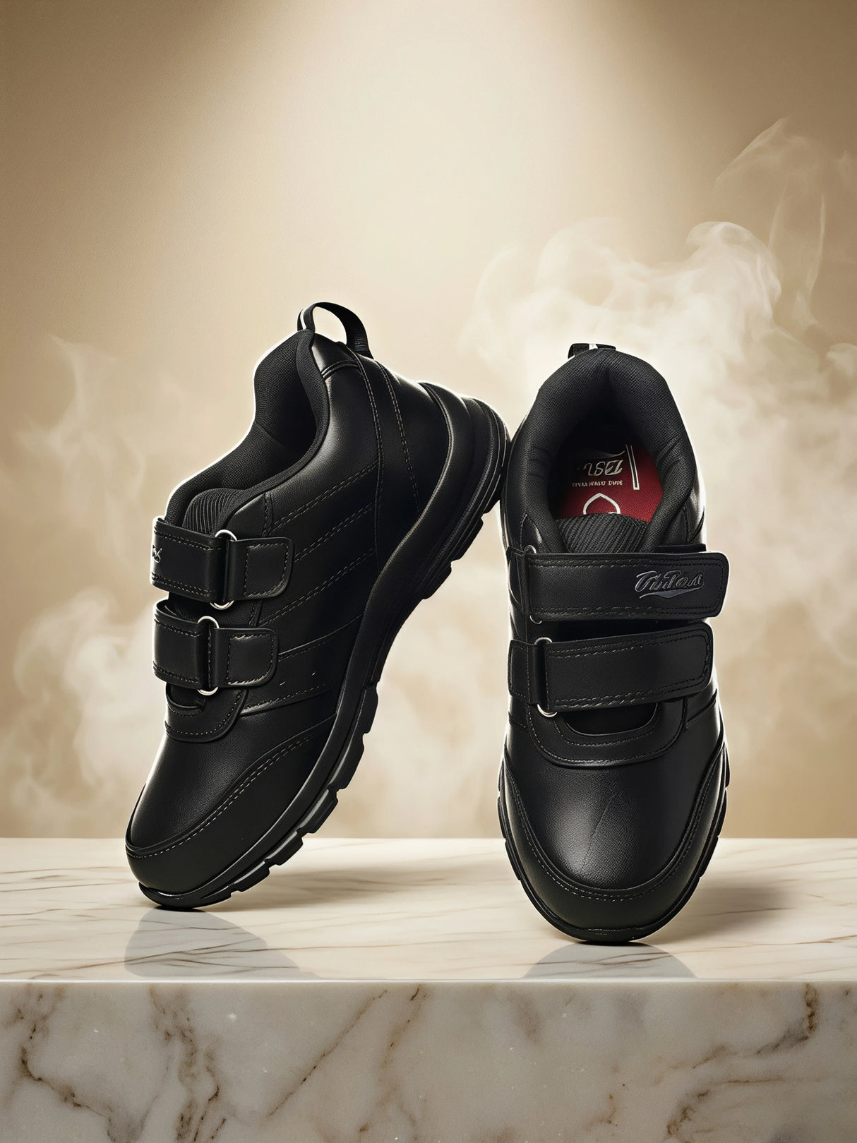 Bata Unisex Black Velcro School Shoes - Durable All-Day Comfort.