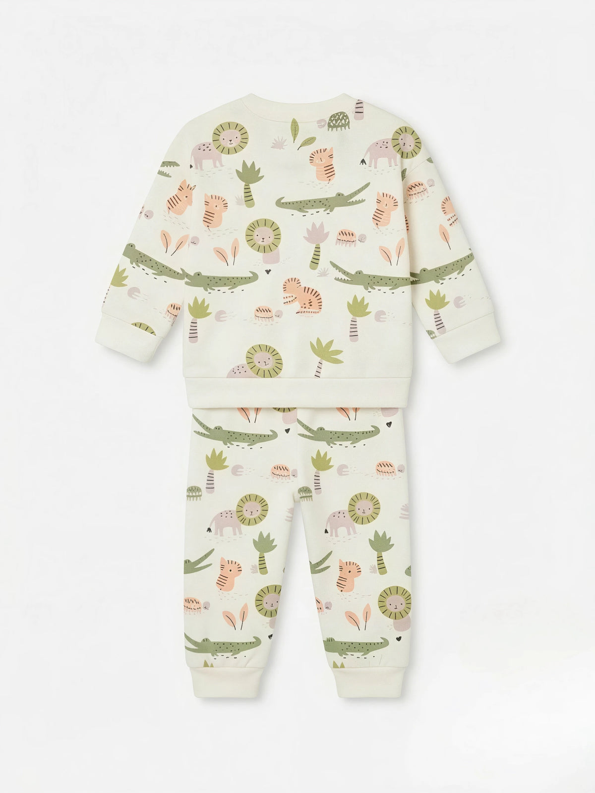 Girls Cream Stay Wild Print Two Piece Clothing Set.