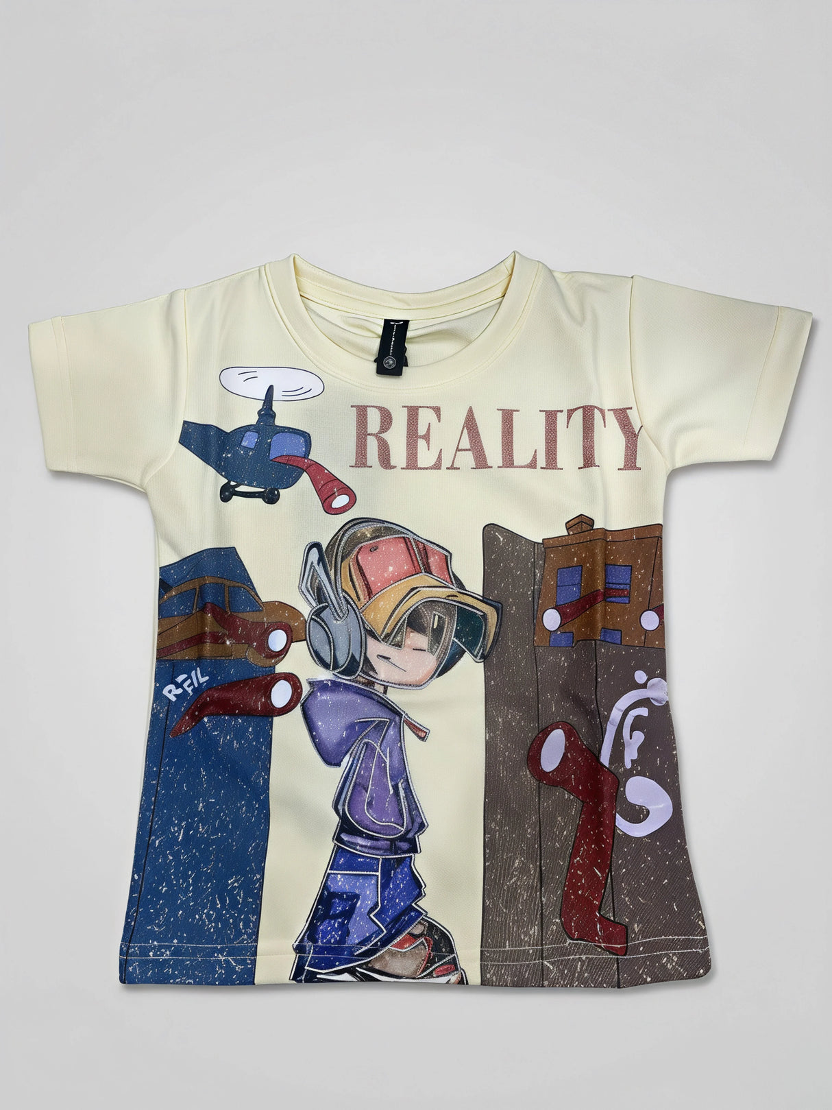 Boys Yellow Reality Graphic Print T-Shirt