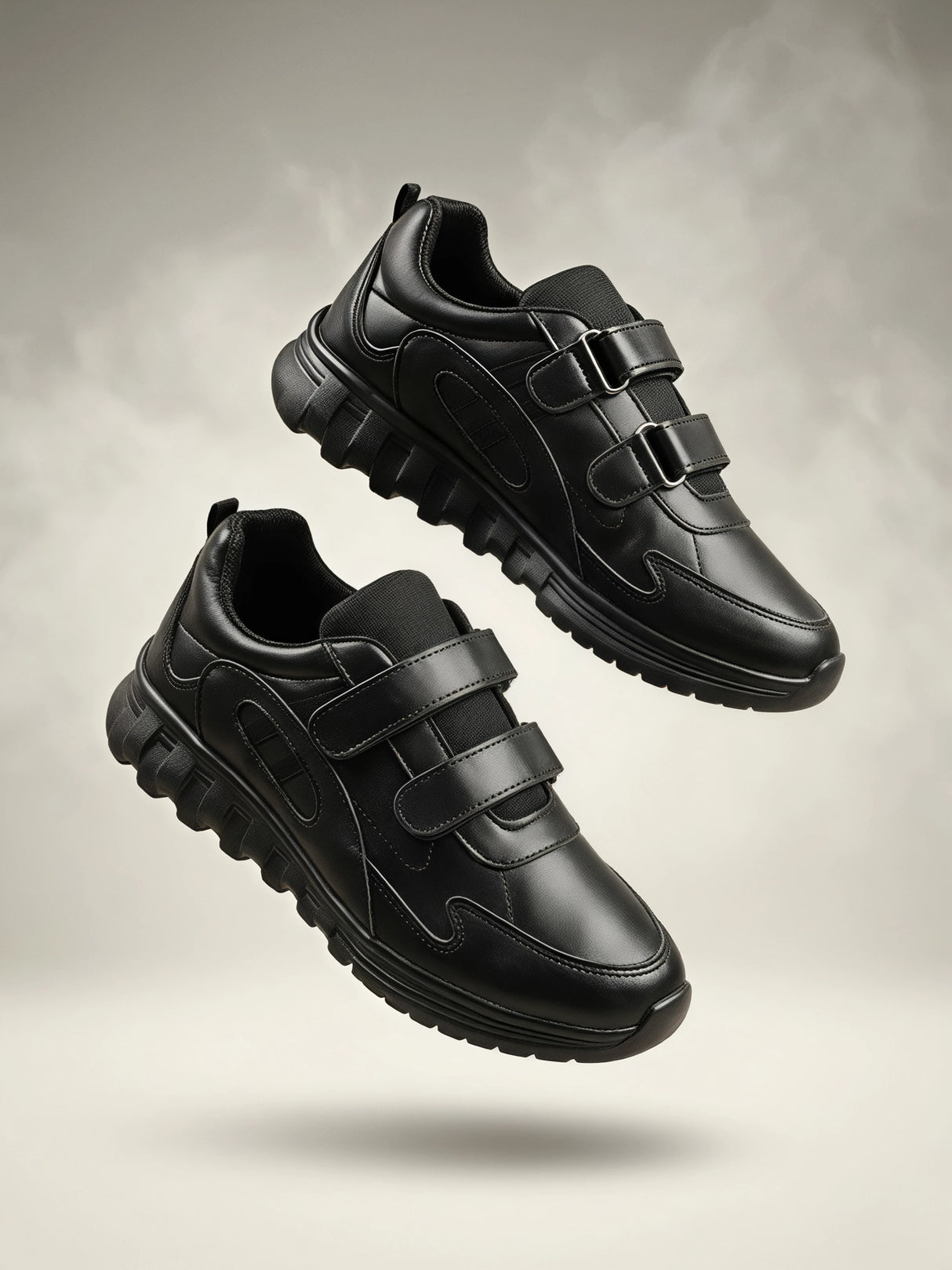 Liberty Force 10 Unisex Black Velcro School Shoes.