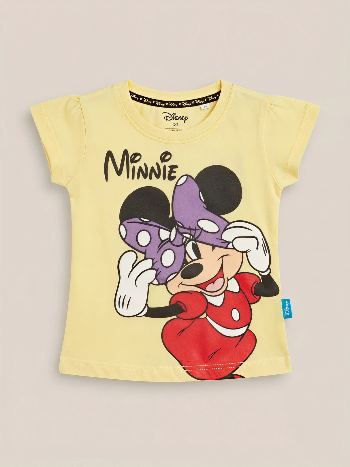 Girls Yellow Minnie Mouse Print T-Shirt