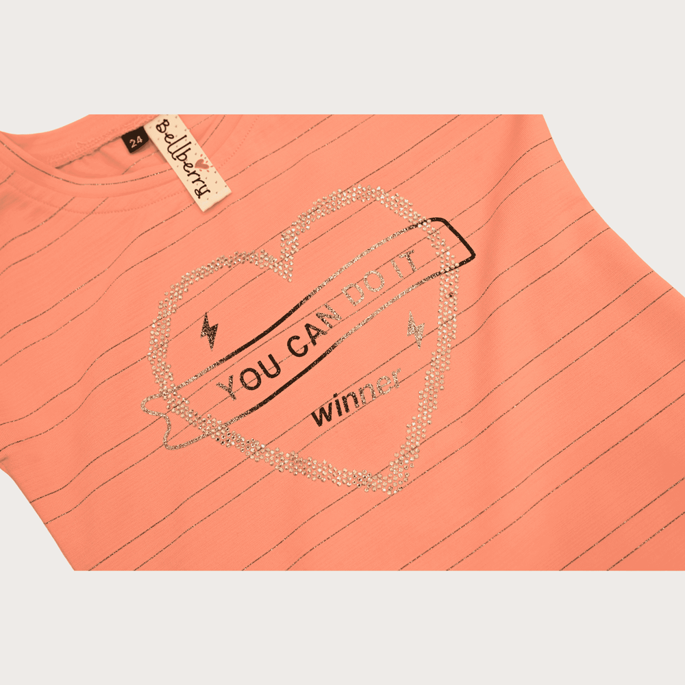 Girls Casual Printed Cotton Frocks - Orange