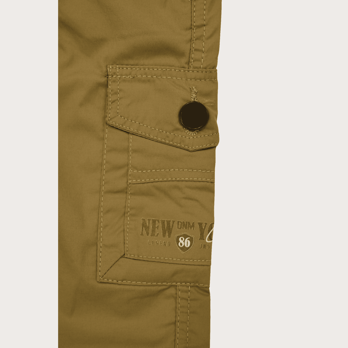 Boys Casual Plain Cotton Joggers With Rib - Green