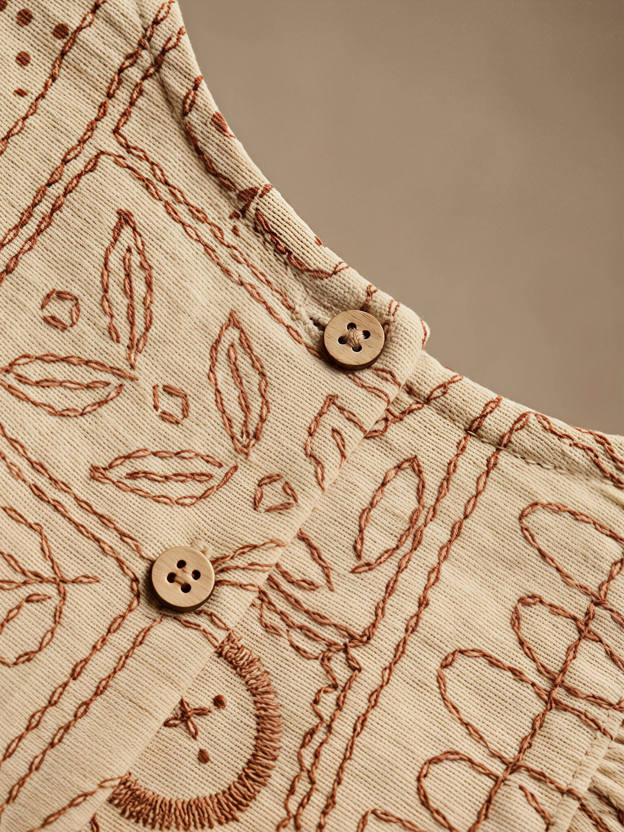 Girls Cream Block Print Shorts Set