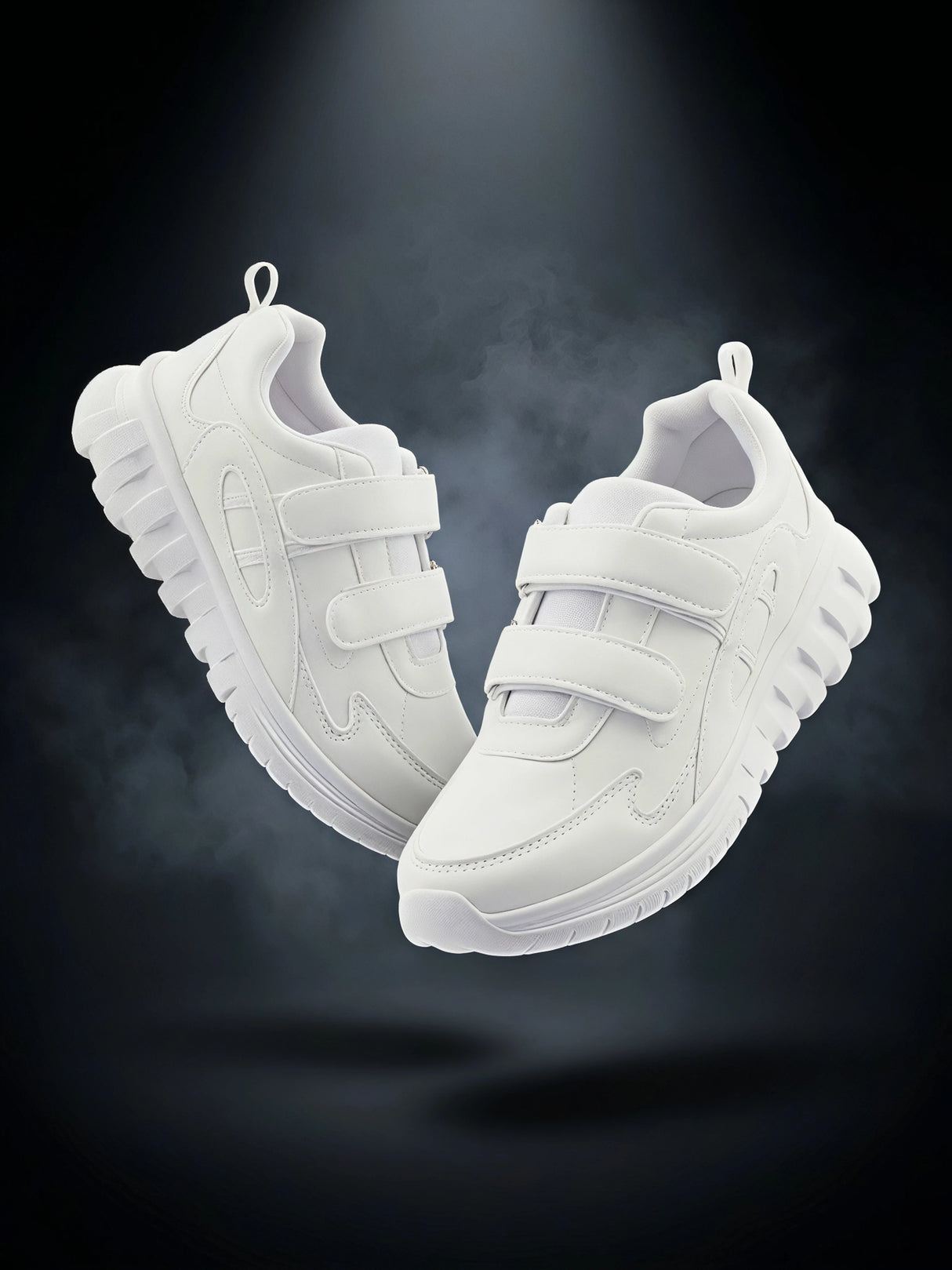 Liberty Force 10 Unisex White Velcro School Shoes.