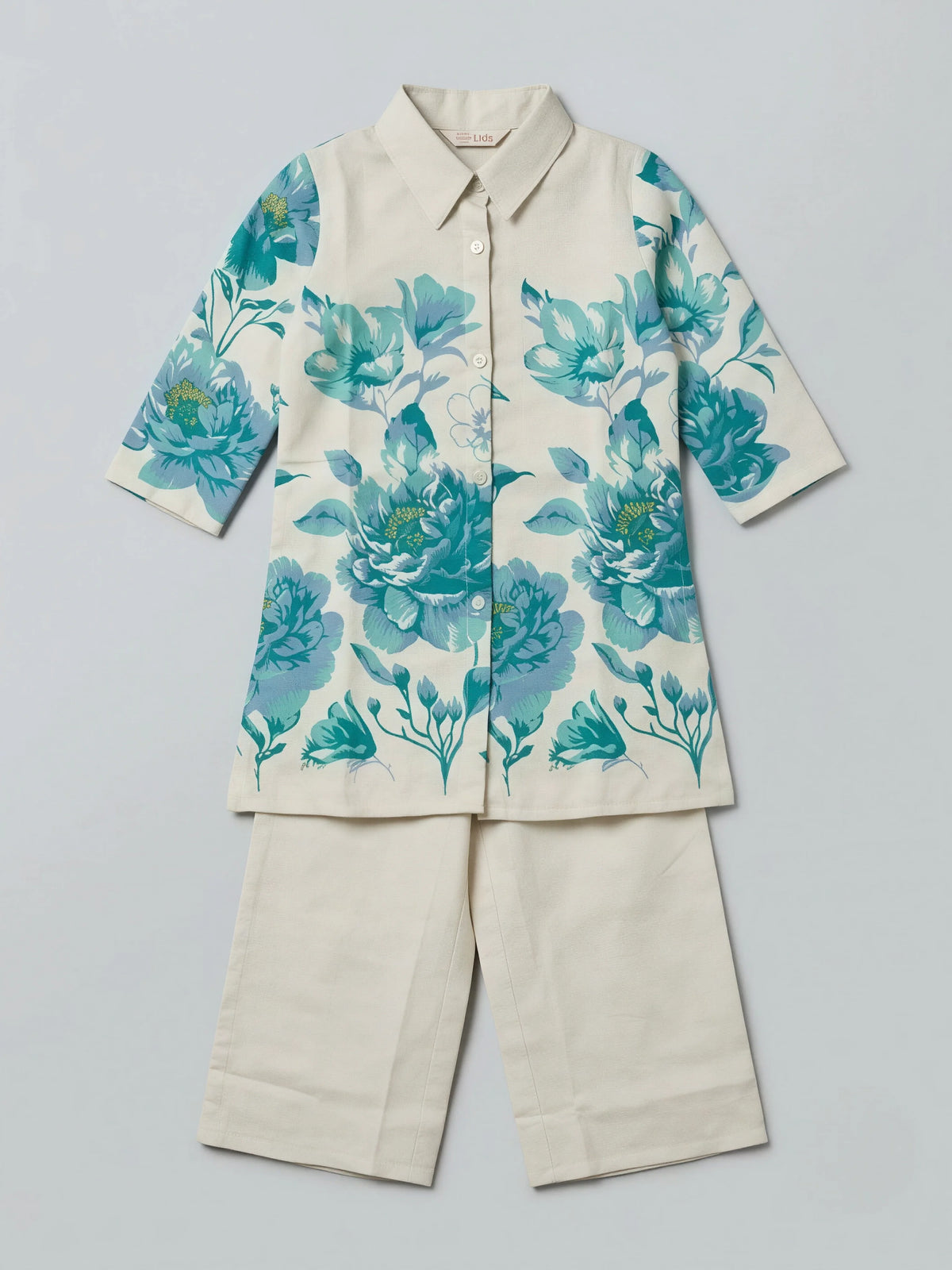 Girls Floral Printed Blue Palazzo Set.