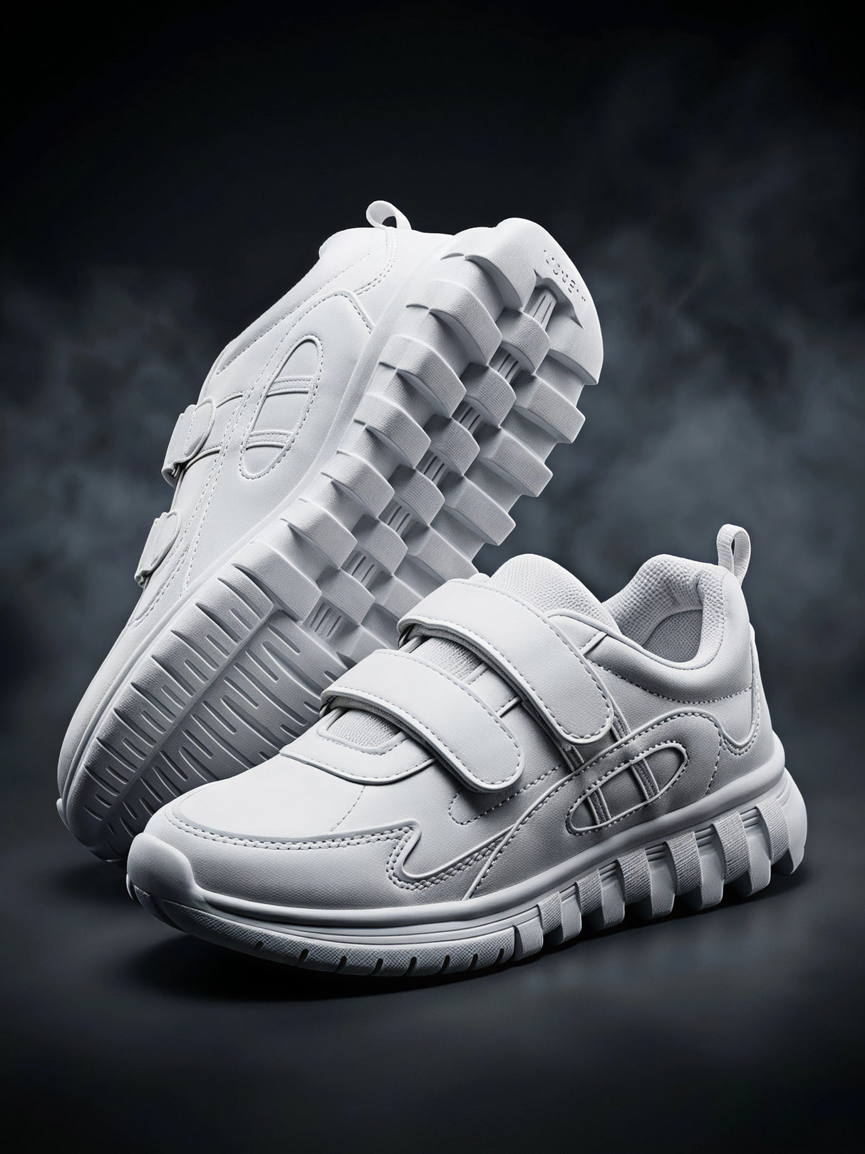 Liberty Force 10 Unisex White Velcro School Shoes.