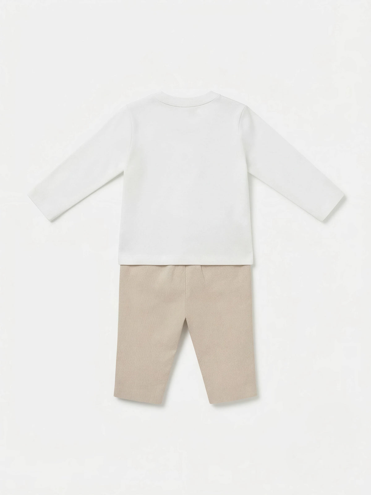 Boys Cream Waistcoat T-Shirt and Trousers Clothing Set.