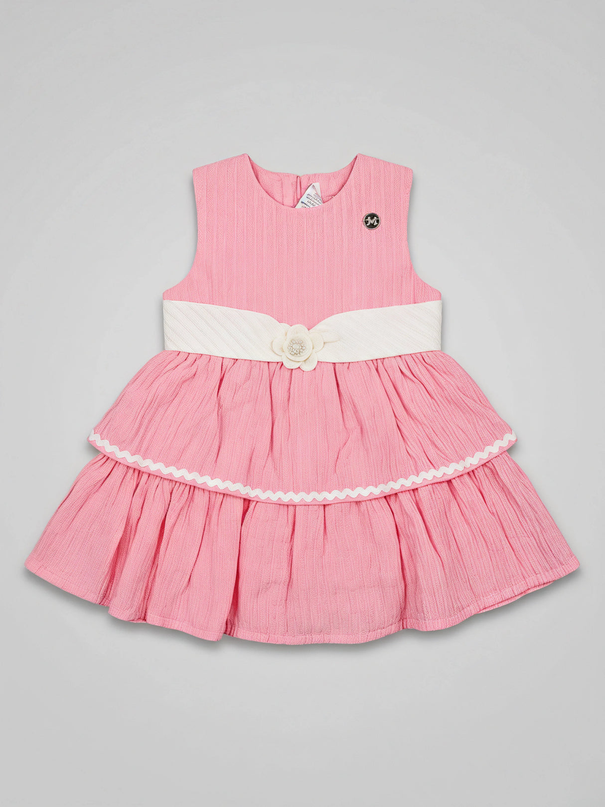 Peach Layered Cotton Frock for Girls