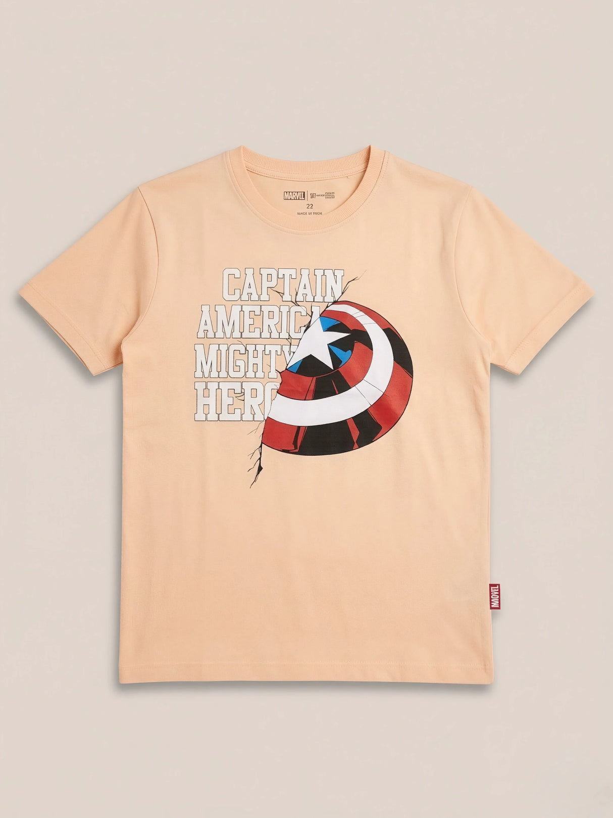 Boys Peach Captain America Graphic T-Shirt