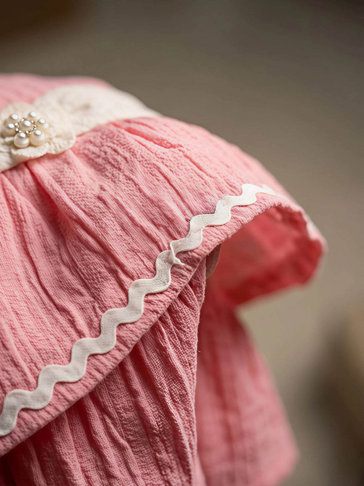 Peach Layered Cotton Frock for Girls