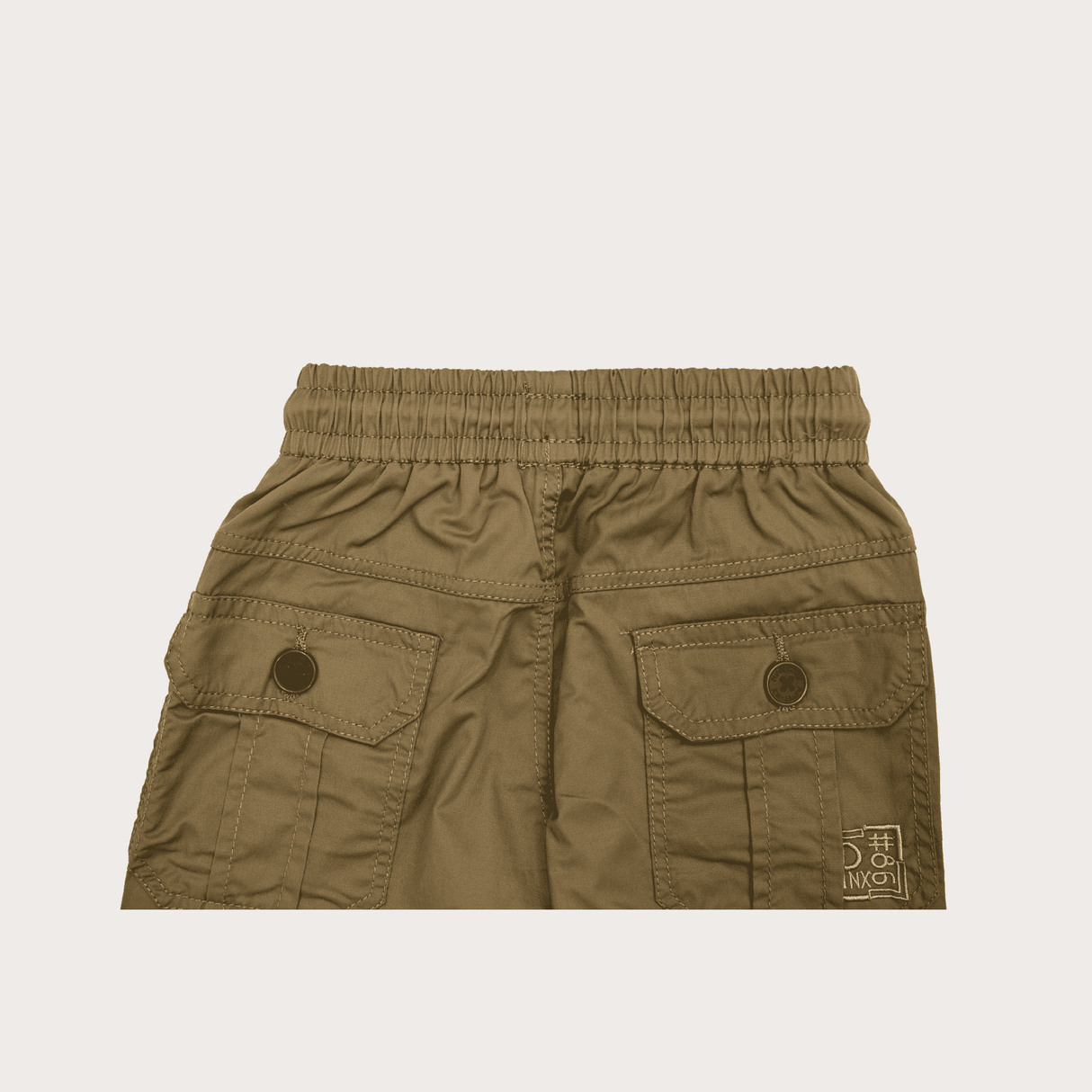 Boys Casual Plain Cotton Joggers With Rib - Green