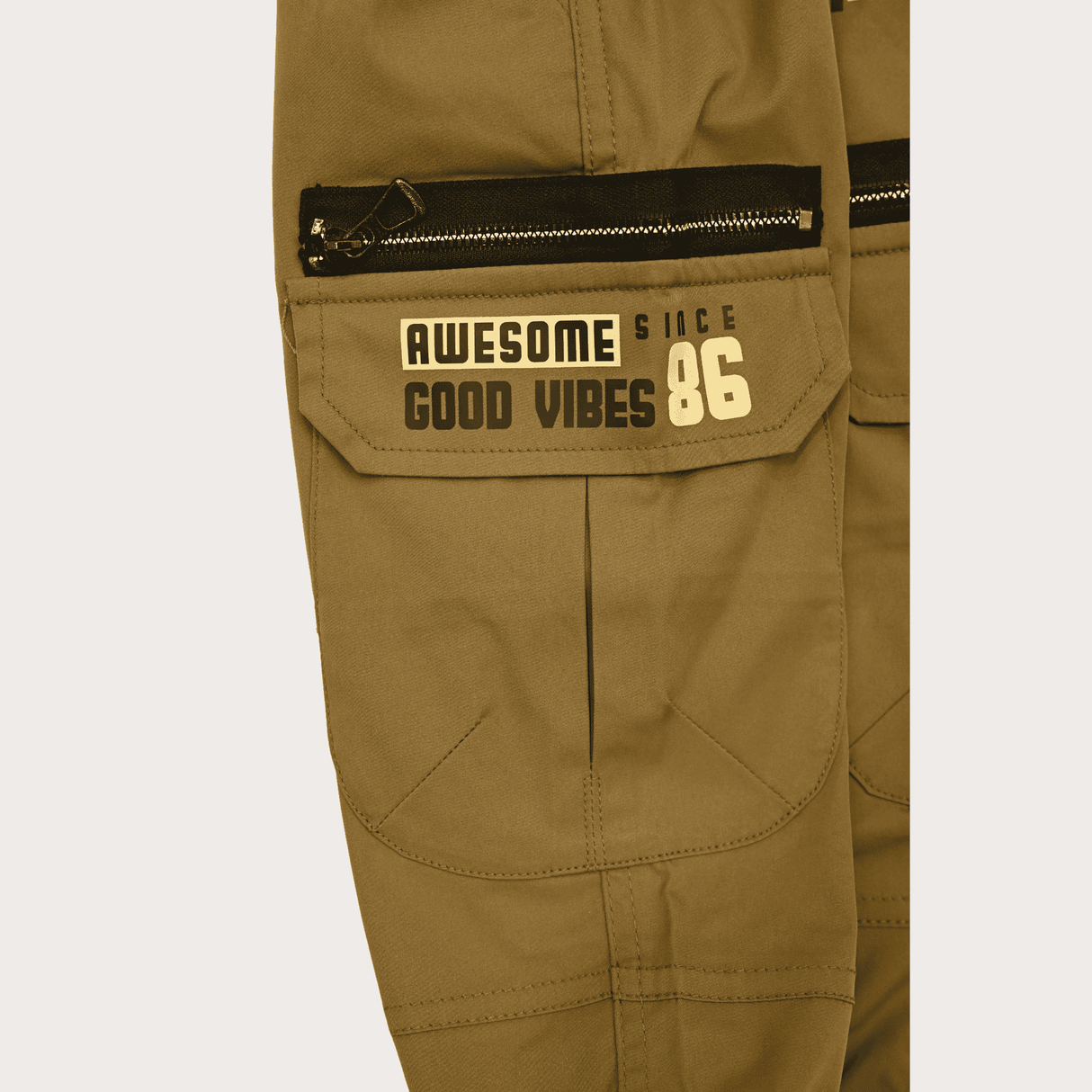 Boys Casual Fashion Cotton Joggers With Rib - P.Green