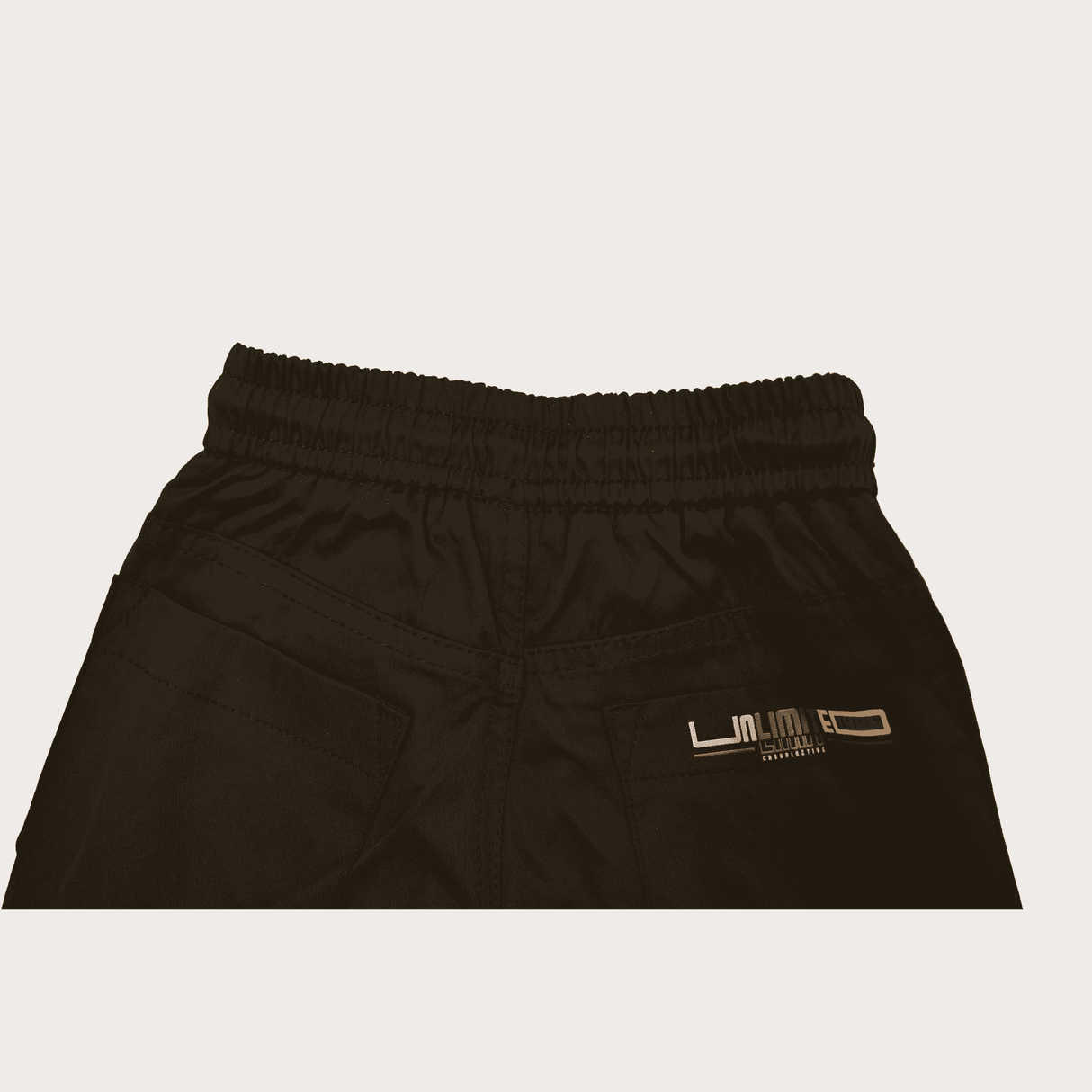 Boys Casual Printed Cotton Joggers With Rib - Black