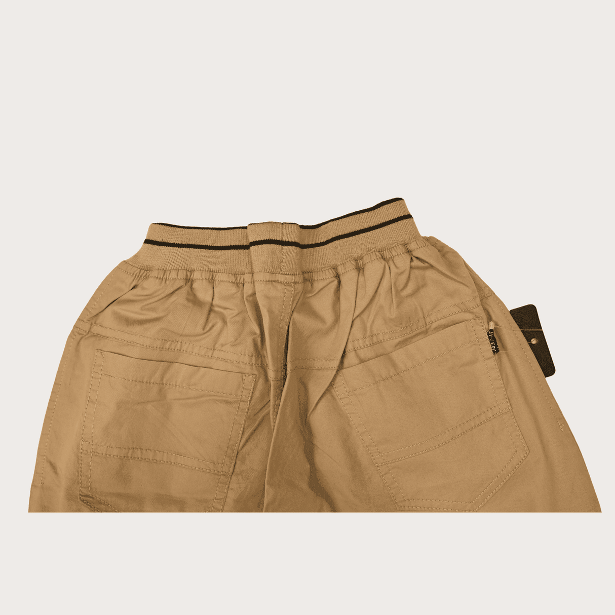 Boys Casual Just-In Plain Cotton Shorts Full Elastic - L.Grey