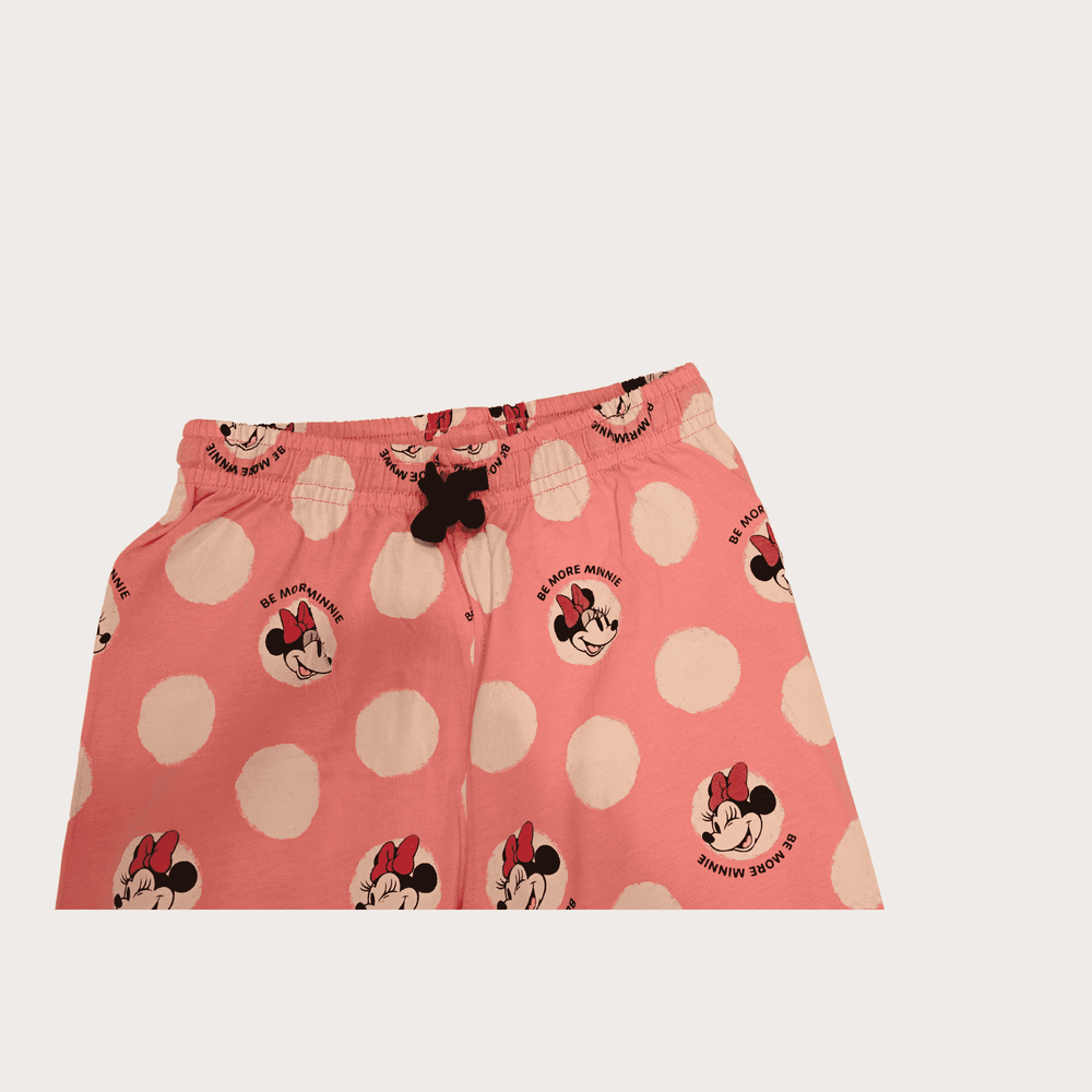 Girls Leisure Half Sleeves Front Open Night Suit - Pink