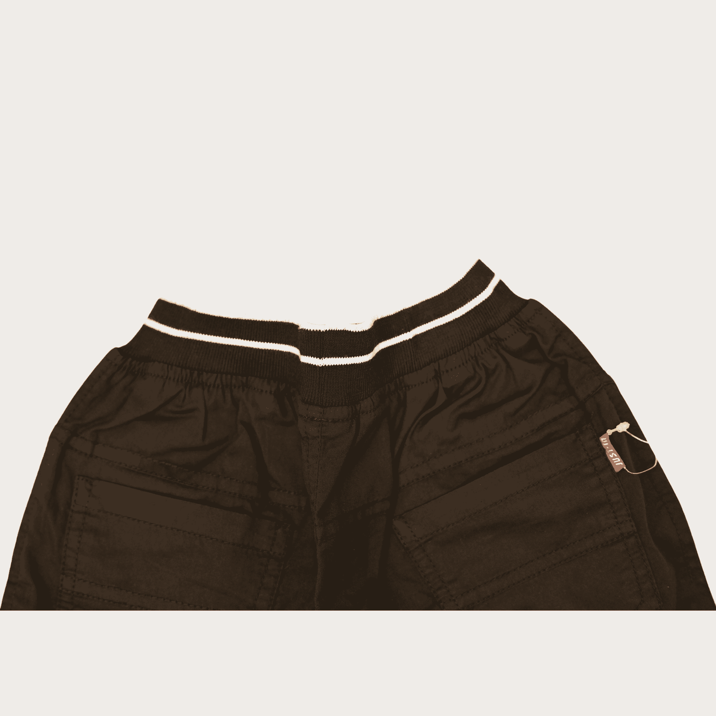 Boys Casual Plain Cotton Shorts Full Elastic - Black