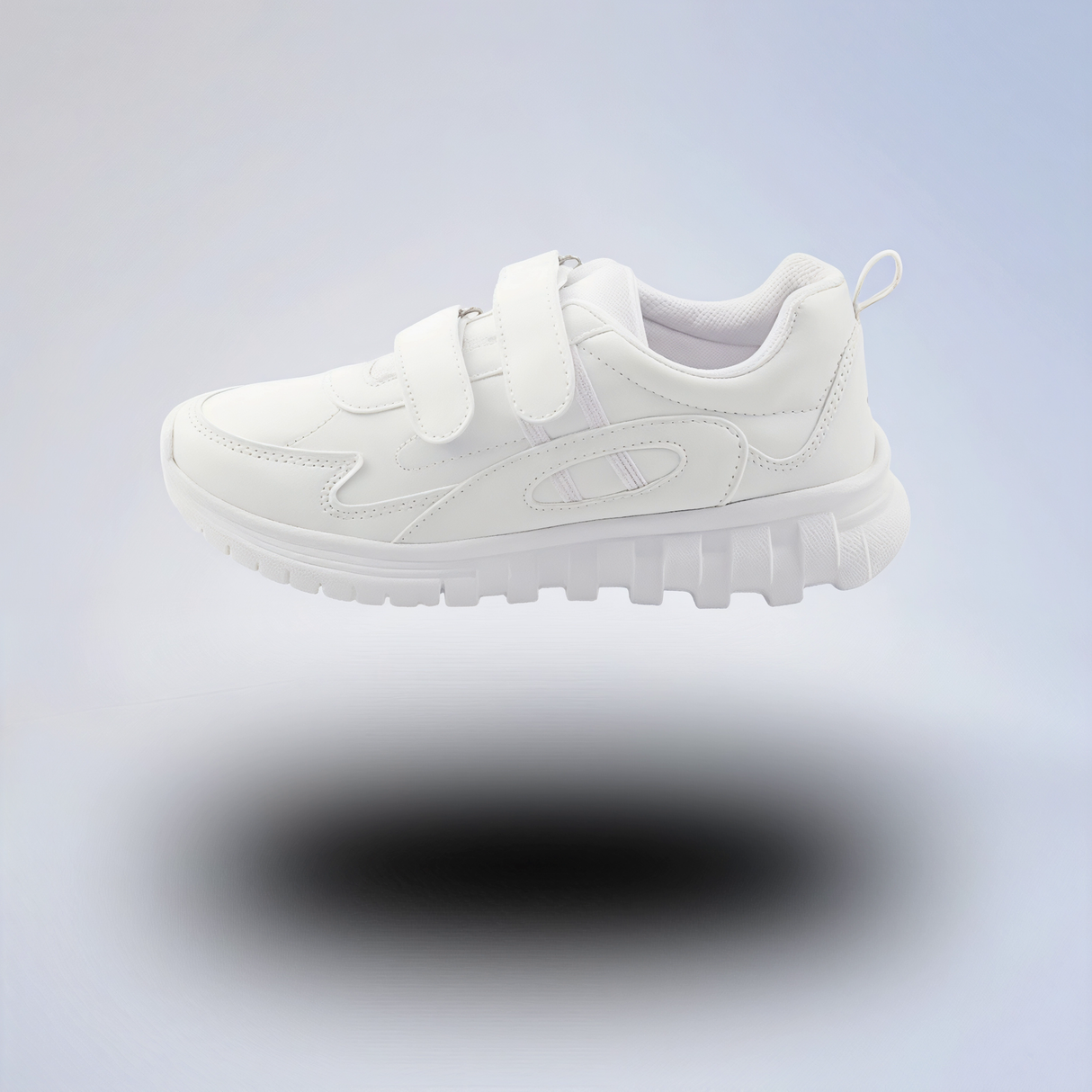 Liberty Force 10 Unisex White Velcro School Shoes.