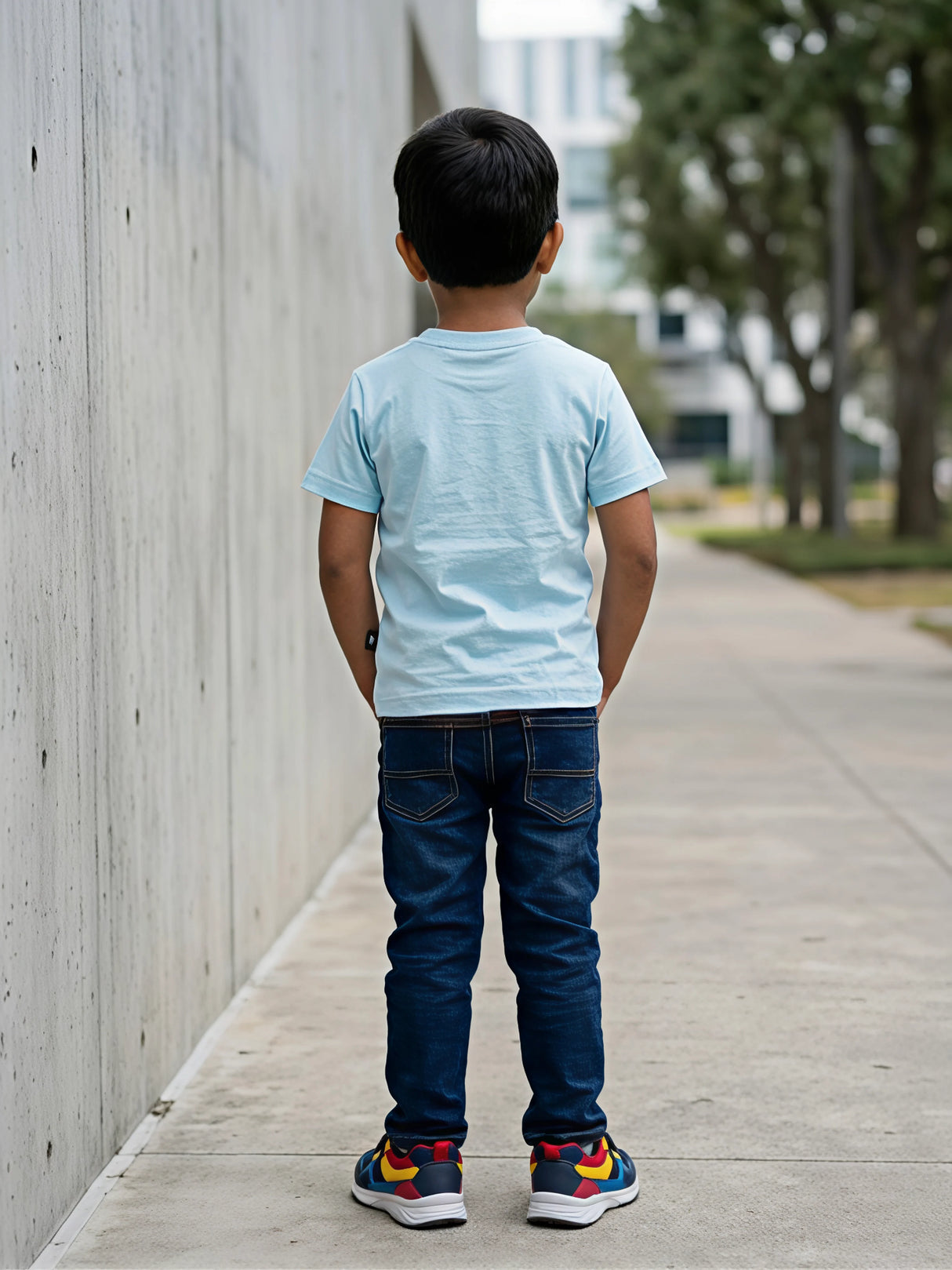 Boys Light Blue Mickey Mouse Graphic T-Shirt
