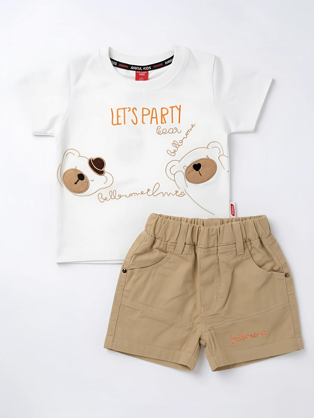 White Printed Boys Coordinate Set